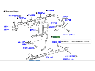 Conduite rigide haute pression pompe injection KDJ9 KDJ12 163cv