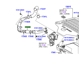 Flexible entre tubes rigides entrée air turbo droit VDJ200