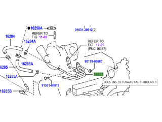 Conduite rigide refroidissement turbo sur turbo KDJ12 173cv