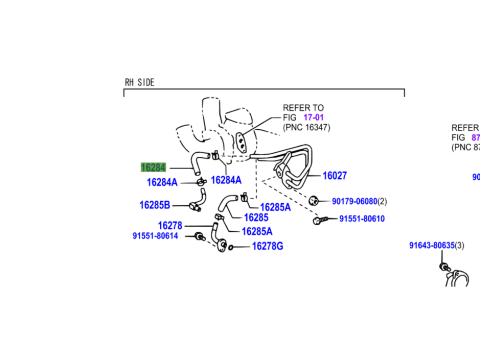 Durite liquide refroidissement No1 entre turbo et bloc KDJ9 KDJ12 163cv 166cv