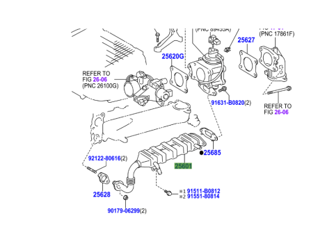 Refroidisseur EGR recirculation gaz échappement KDJ12 166cv