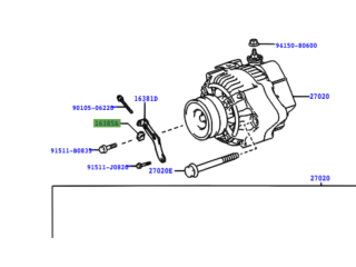 Coulisseau de réglage tension courroie alternateur KZJ7 KZJ9