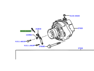 Boulon de réglage tension courroie alternateur KZJ7 KZJ9