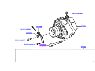 Boulon fixation alternateur KZJ KDJ