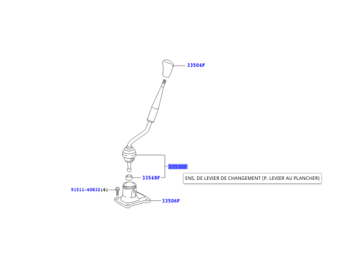 Levier boite de vitesses mécanique 6 rapports KDJ120