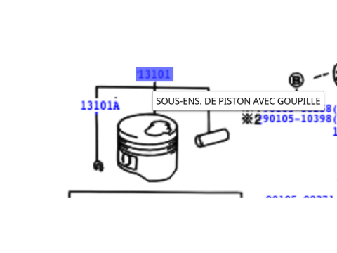 Piston moteur KZJ7 KZJ9 - Cote réparation 0.50