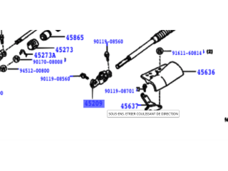 Croisillon de cardan colonne de direction HDJ80 - Côté arbre principal
