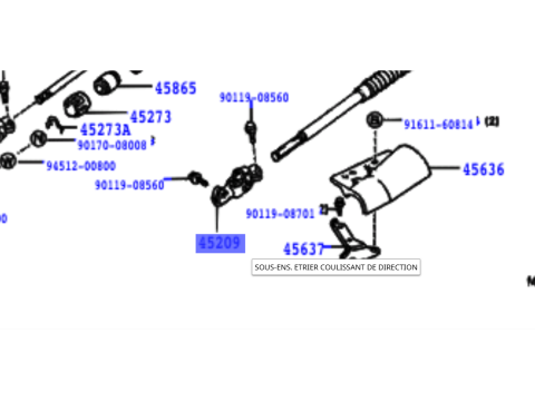 Croisillon de cardan colonne de direction HDJ80 - Côté arbre principal